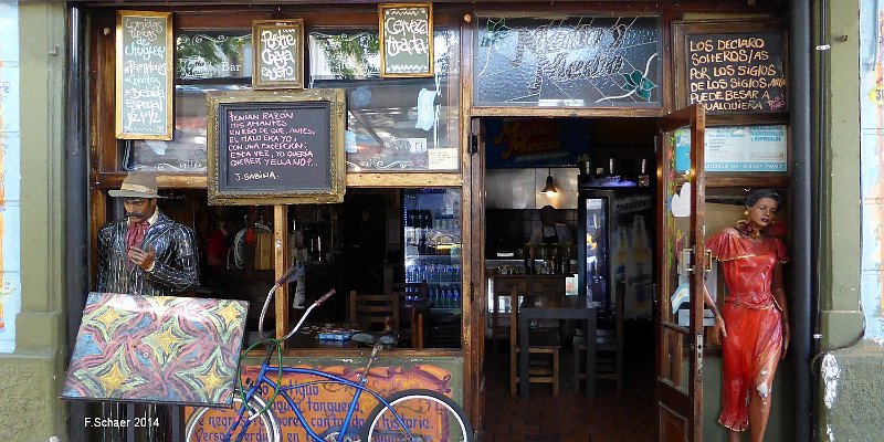 Horizonte 286.jpg - shows a typical Bar in the Centre of San Telmo,a Barrio (Suburb) in the Southeast of Buenos Aires. SanTelmo is one of the first settlements of the Capital ofArgentina and also a popular destination for countlessTourists.   click here for Google Maps View   Position: S 34°37'06"/W 58°23'10", elev. 31m/100ft above SL.Camera: Panasonic Lumix TZ41, date: 10/01/2014, 14:14 local