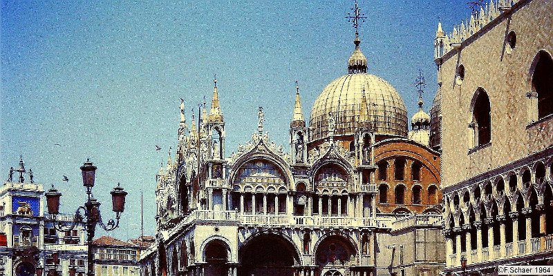 Horizonte 610.jpg - Congratulations to our 60. Anniversary on August 1st !!I made this Picture of the Markusdom (St.Mark's Basilica) in Venice on our Honeymoon-trip 1964 ! And we are still happy together!Date: Aug. 01, 1964, Camera: Edixa Reflex